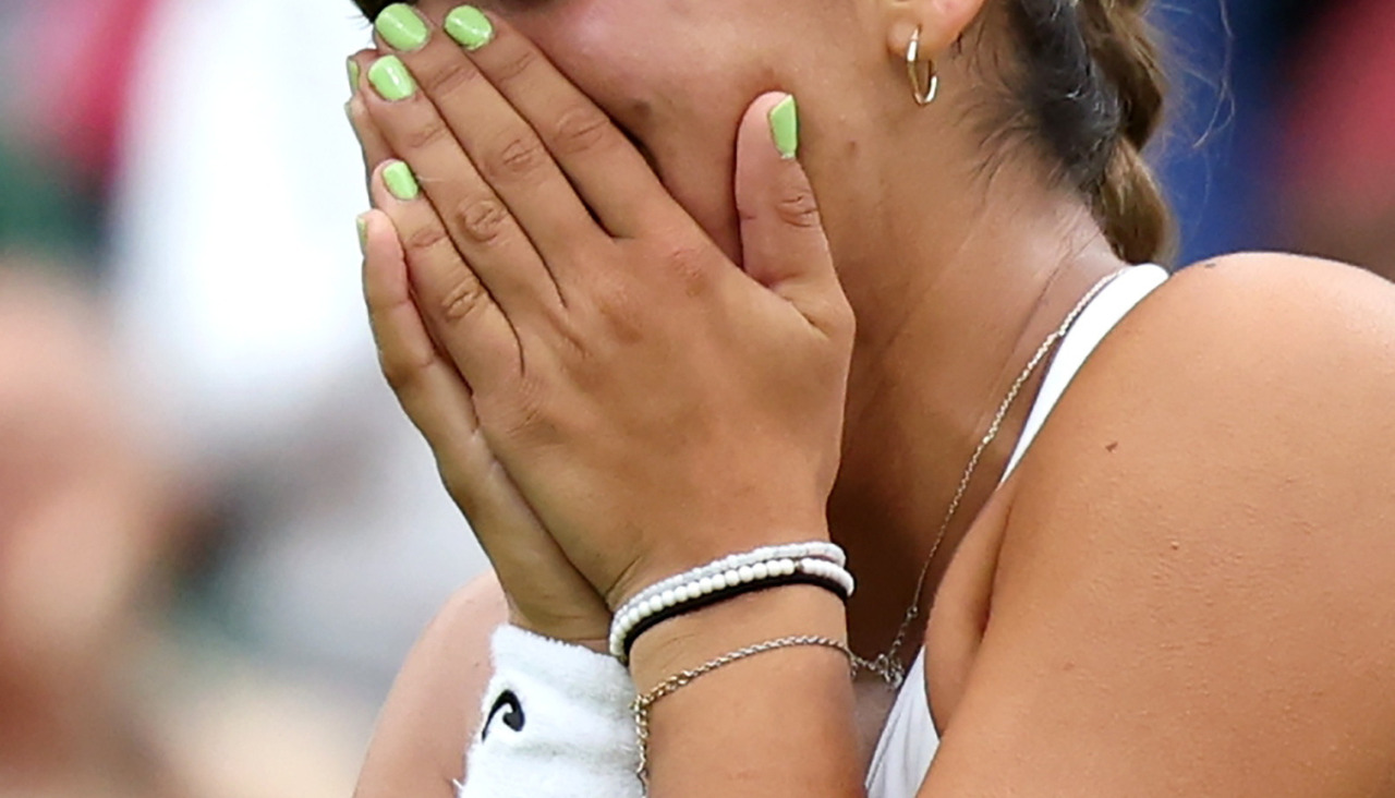 Wimbledon (United Kingdom), 02/07/2024.- Jessica Bouzas Maneiro of Spain celebrates after winning the Women