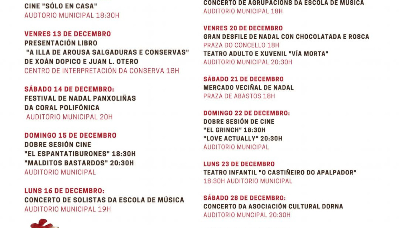 Programacion navidad nadal 2024 A Illa de Arousa