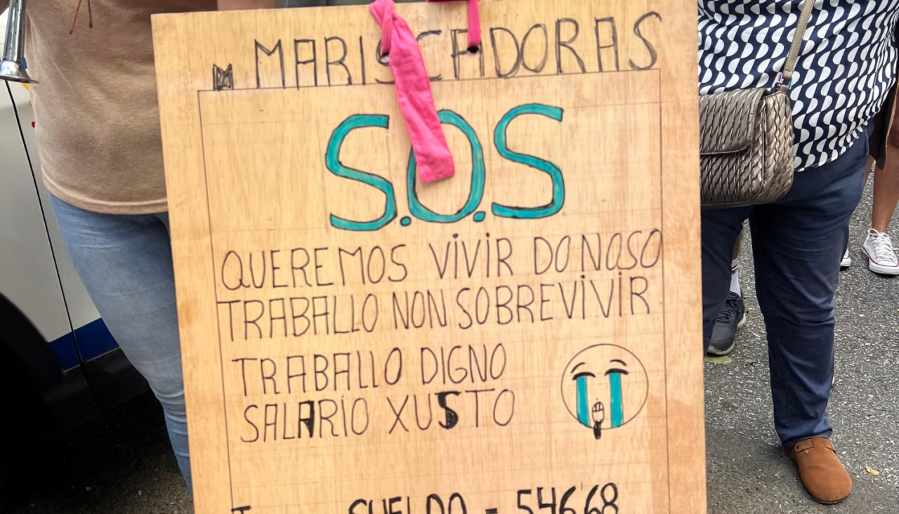 Manifestacion santiago mariscadoras o grove 1