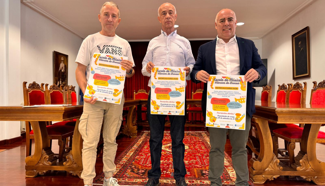 Suso Nogueira, Gonzalo Durán y Javier Tourís, hoy en la presentación