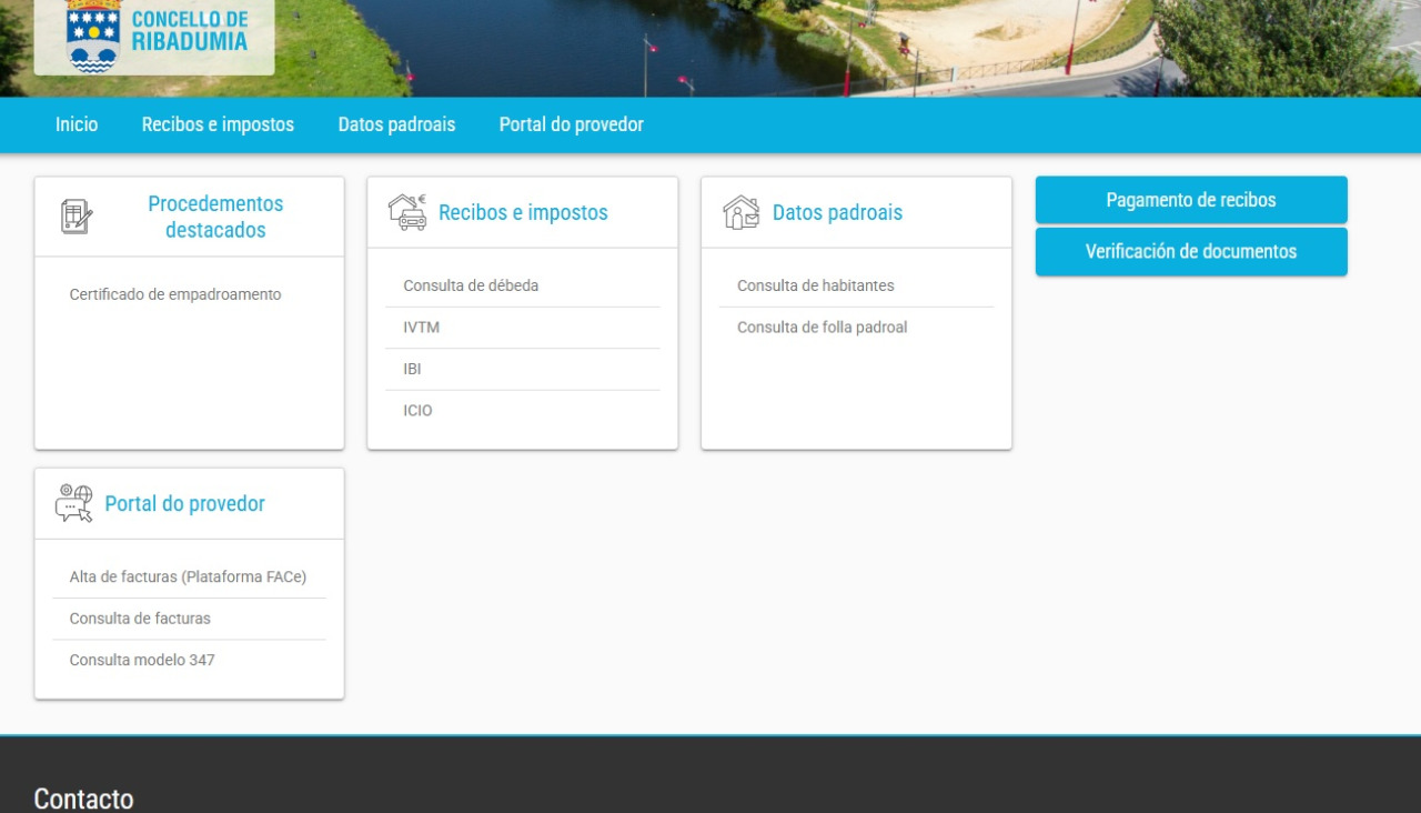 Captura de la página principal de esta nueva versión