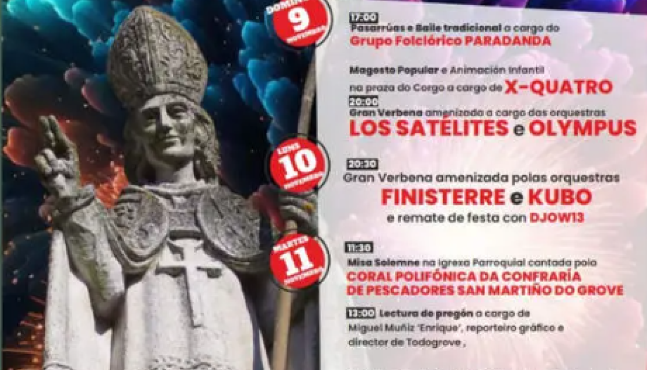 Cartel de las fiestas de San Martiño en O Grove
