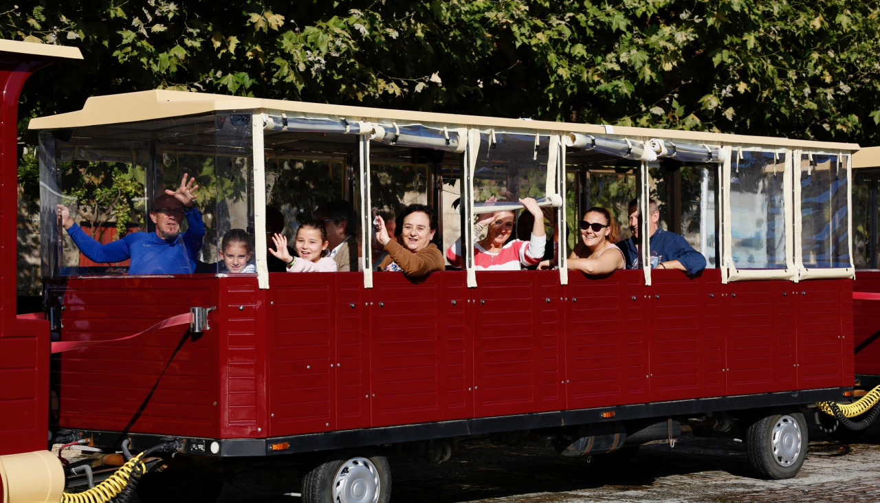 Visitantes en el tren turístico, que suele contar con muchos usuarios durante todo el año