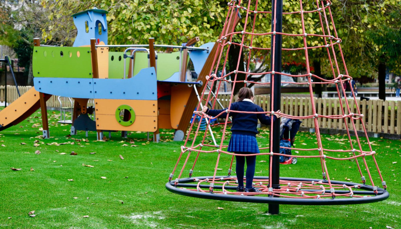 Imagen del parque infantil de A Xunqueira, que abrió sus puertas tras la renovación