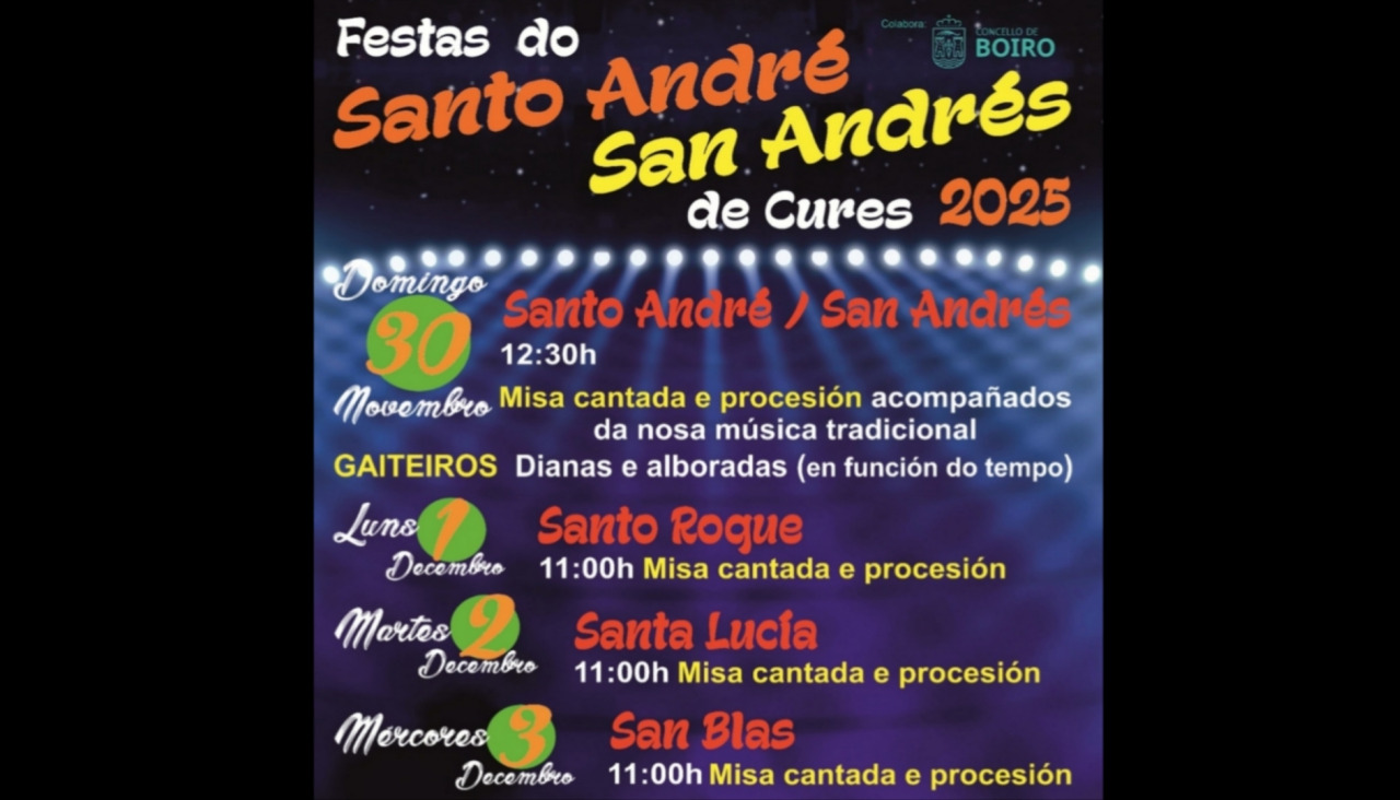 Cartel de las fiestas de San Andrés de Cures