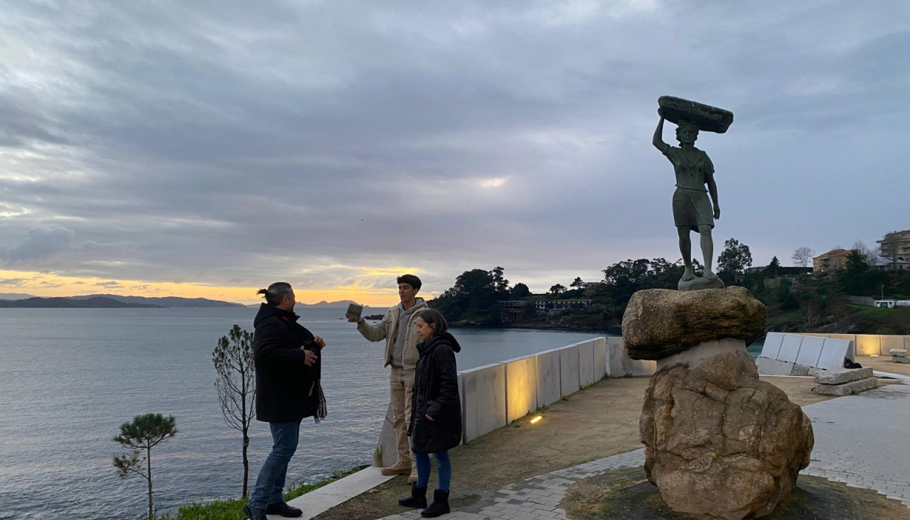 Los representantes del BNG de Sanxenxo en la zona del Mirador da Peixeira