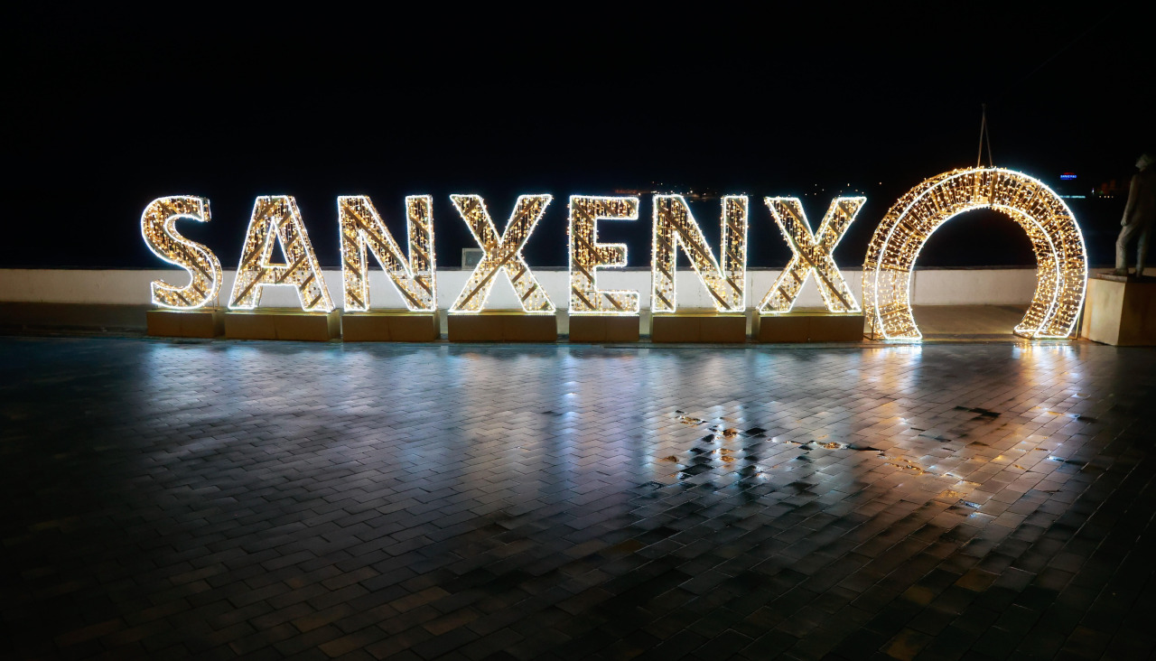 Luces de Navidad instaladas en Sanxenxo