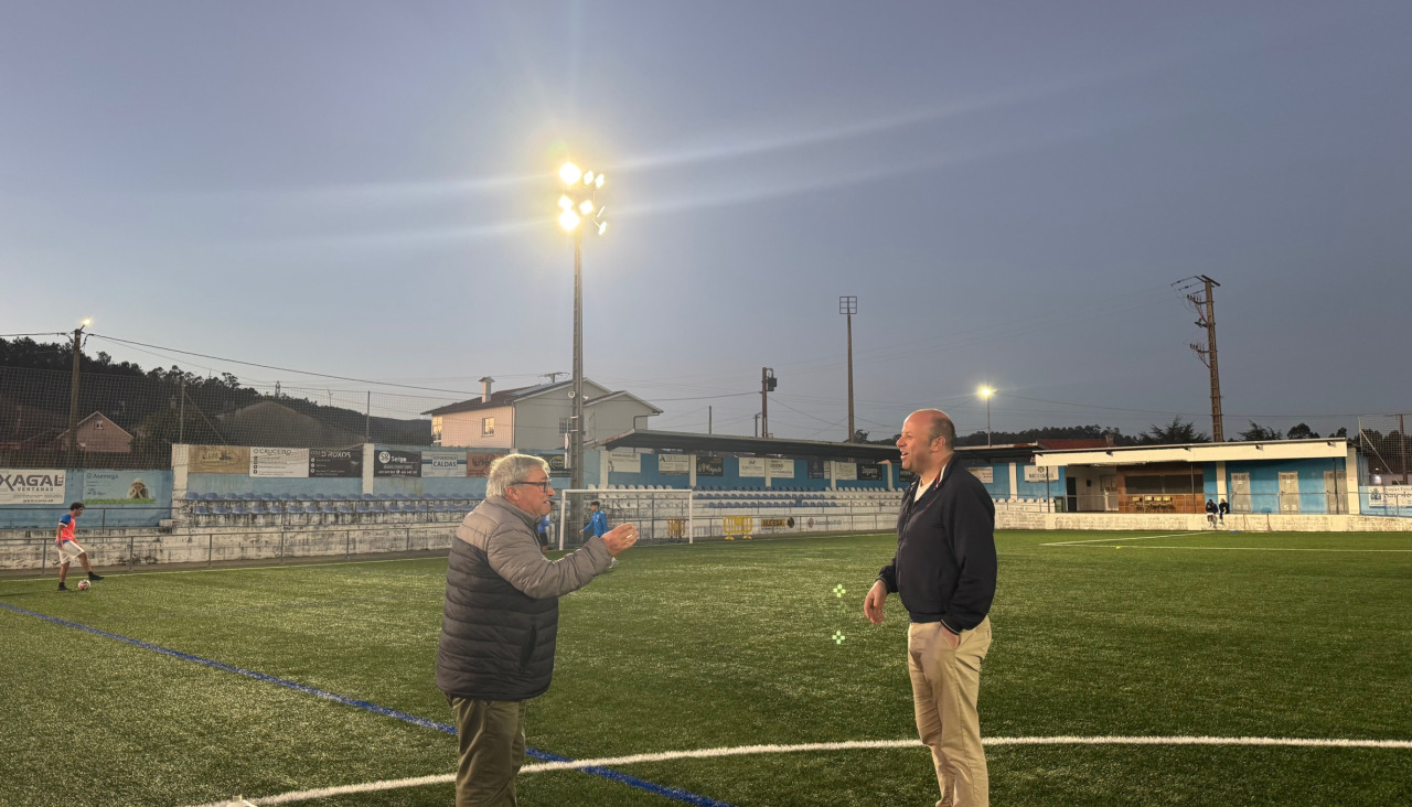El campo de fútbol de As Corticeiras, en Caldas