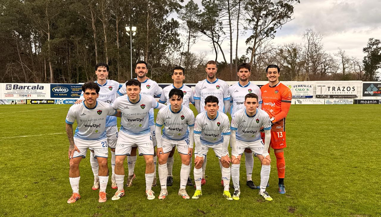 El once titular del CD Boiro en Barraña
