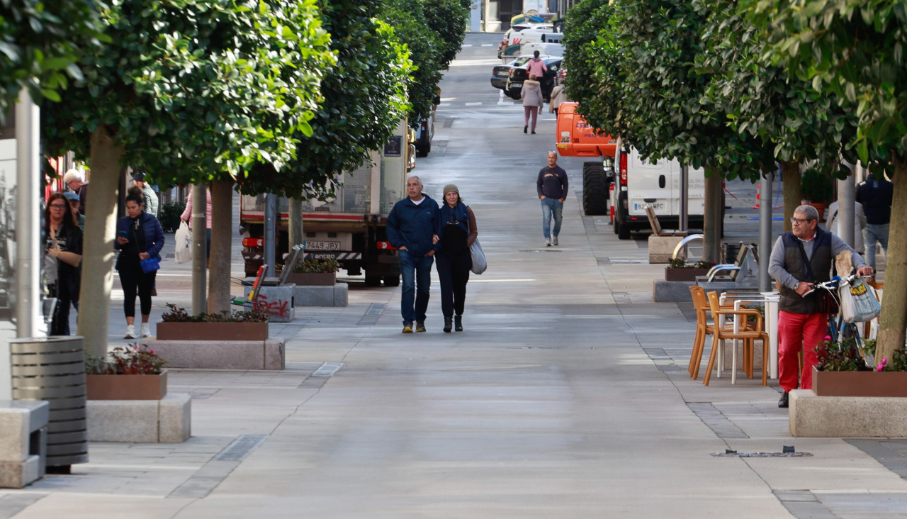 Imagen de archivo de una céntrica calle de O Grove