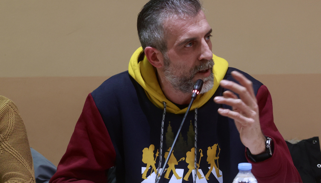 El portavoz de EU, Jose Antonio Otero, durante un Pleno