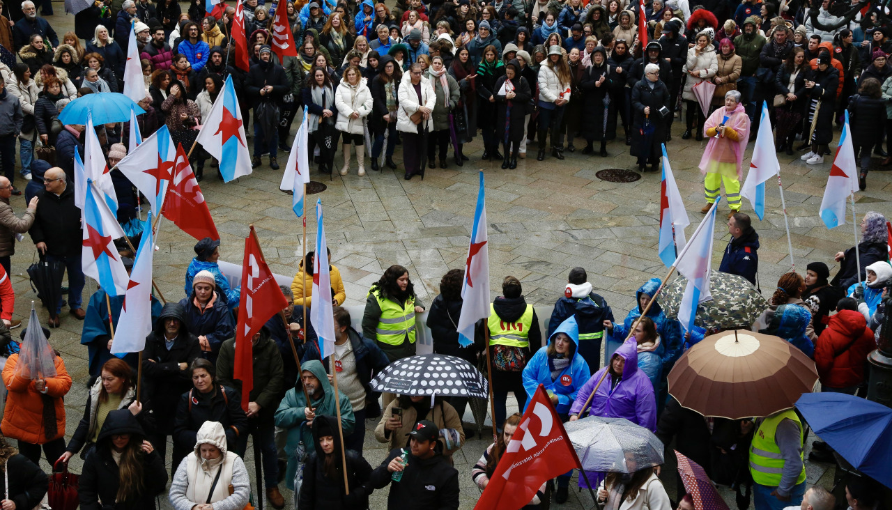 Protesta de la conserva en Vilagarcía