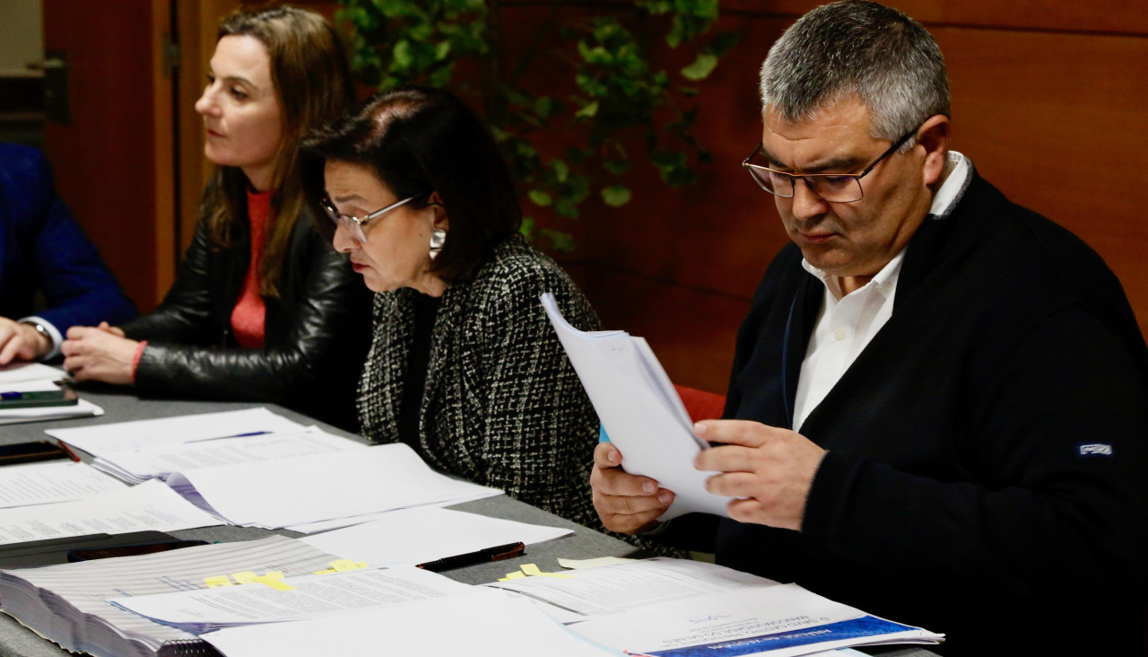 El presidente de la entidad comarcal, durante el transcurso de un Pleno, en Exposalnés