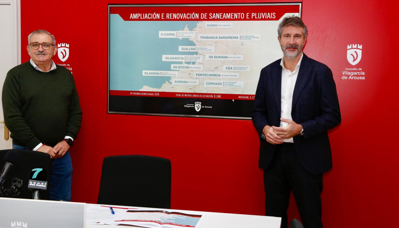 El alcalde, Alberto Varela, y el concejal de Obras, José María González, hablaron de las obras ejecutadas