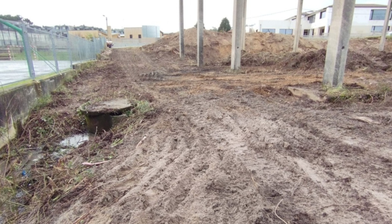 Una parte de la zona afectada por las obras en el lugar de Bizocas 