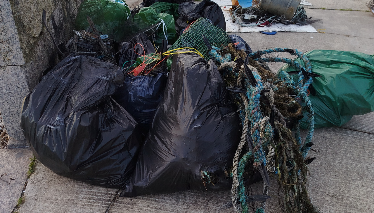Bolsas con residuos encontrados