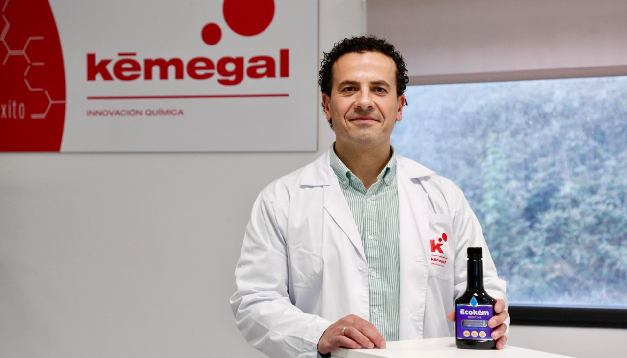 Miguel Ángel García, de la química Kemegal de Vilagarcía, que podría ver afectada la próxima introducción de un aditivo de combustible al mercado norteamericano