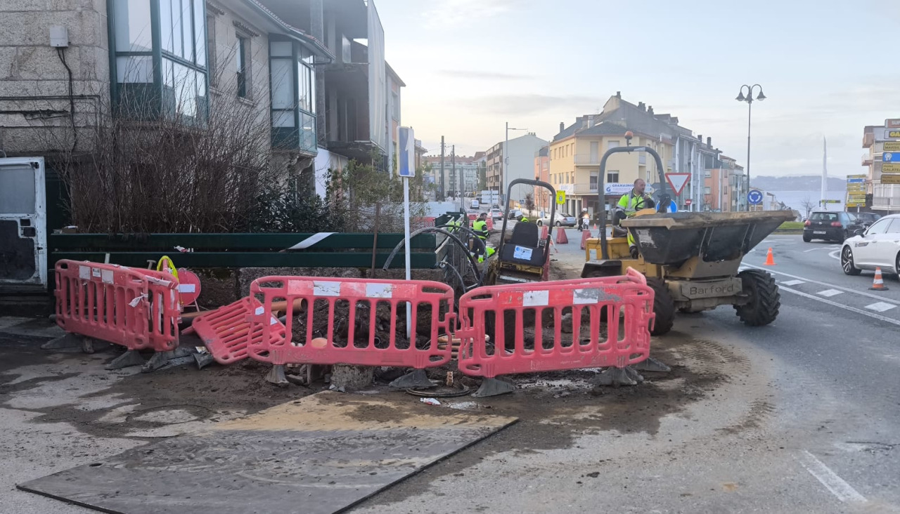 Obras de saneamiento en Sanxenxo