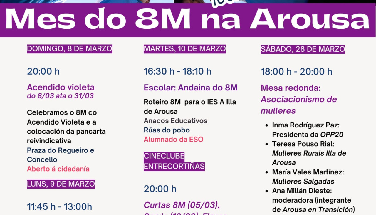 Programación 8-M de A Illa de Arousa