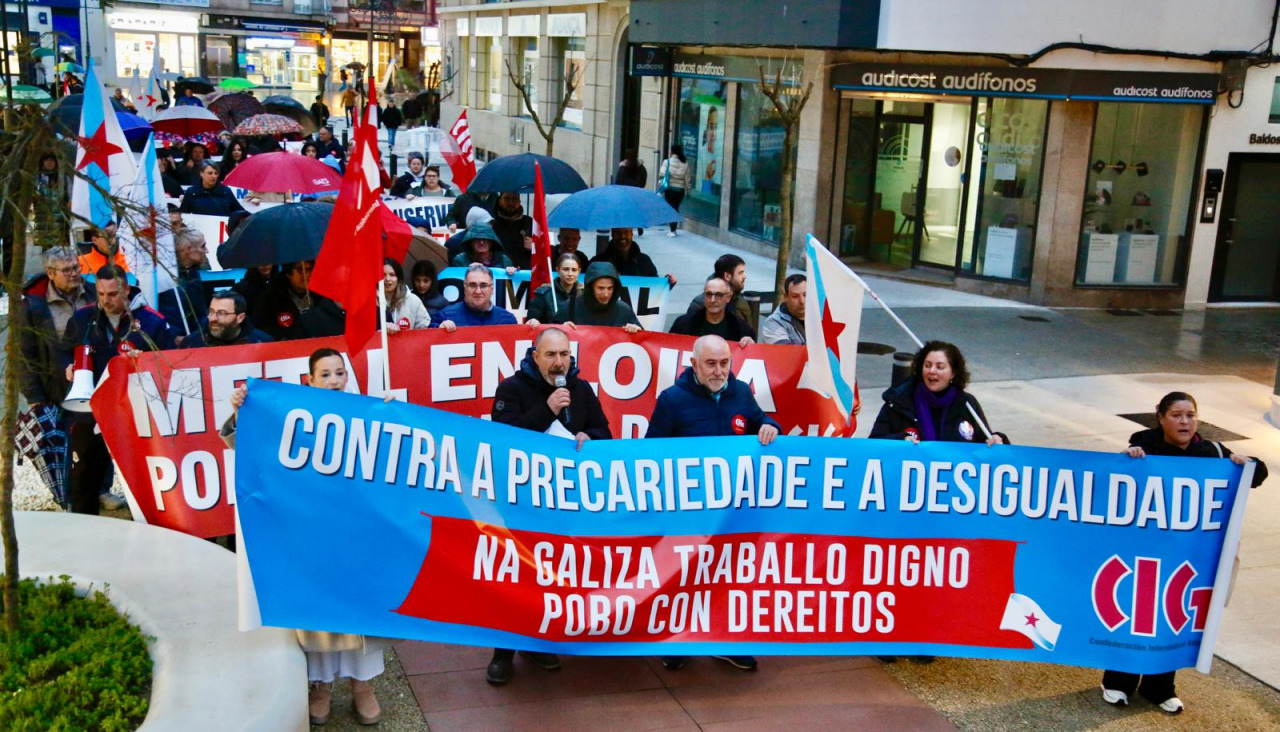 Imagen de la manifestación que recorrió las calles de Vilagarcía