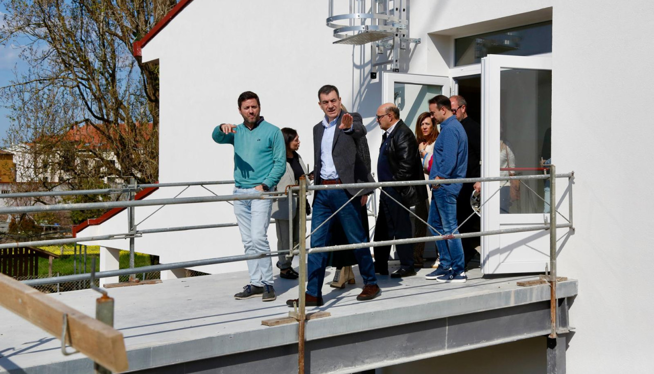 Lago y Rodríguez, durante la visita de hoy a las obras