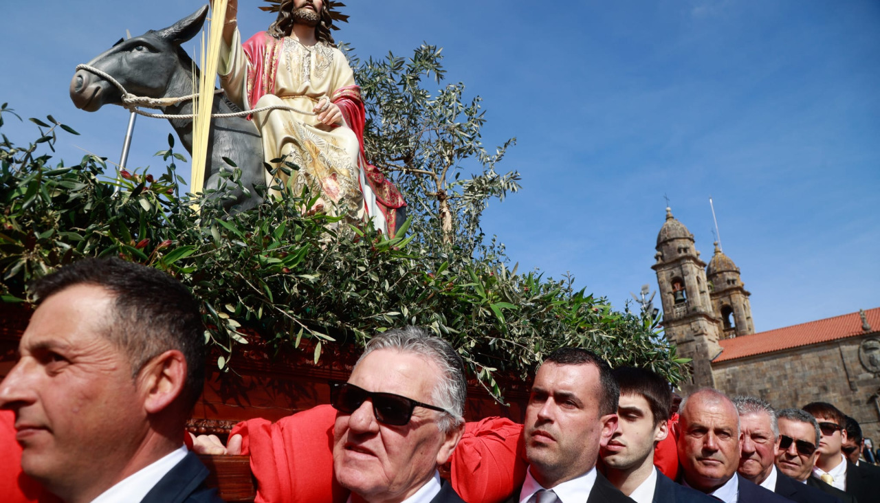 Los cofrades portaban la imagen de Jesús en la borriquita