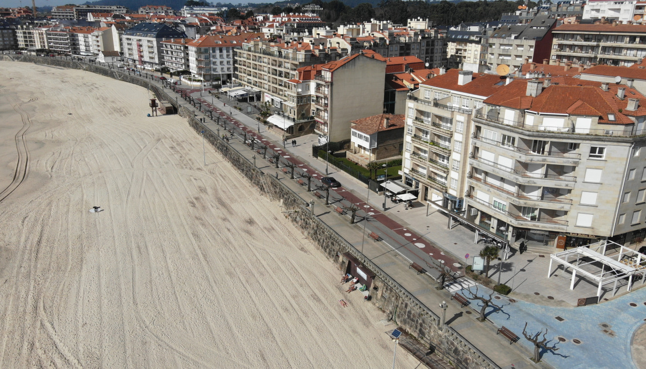 Vista aérea del Paseo de Silgar en Sanxenxo