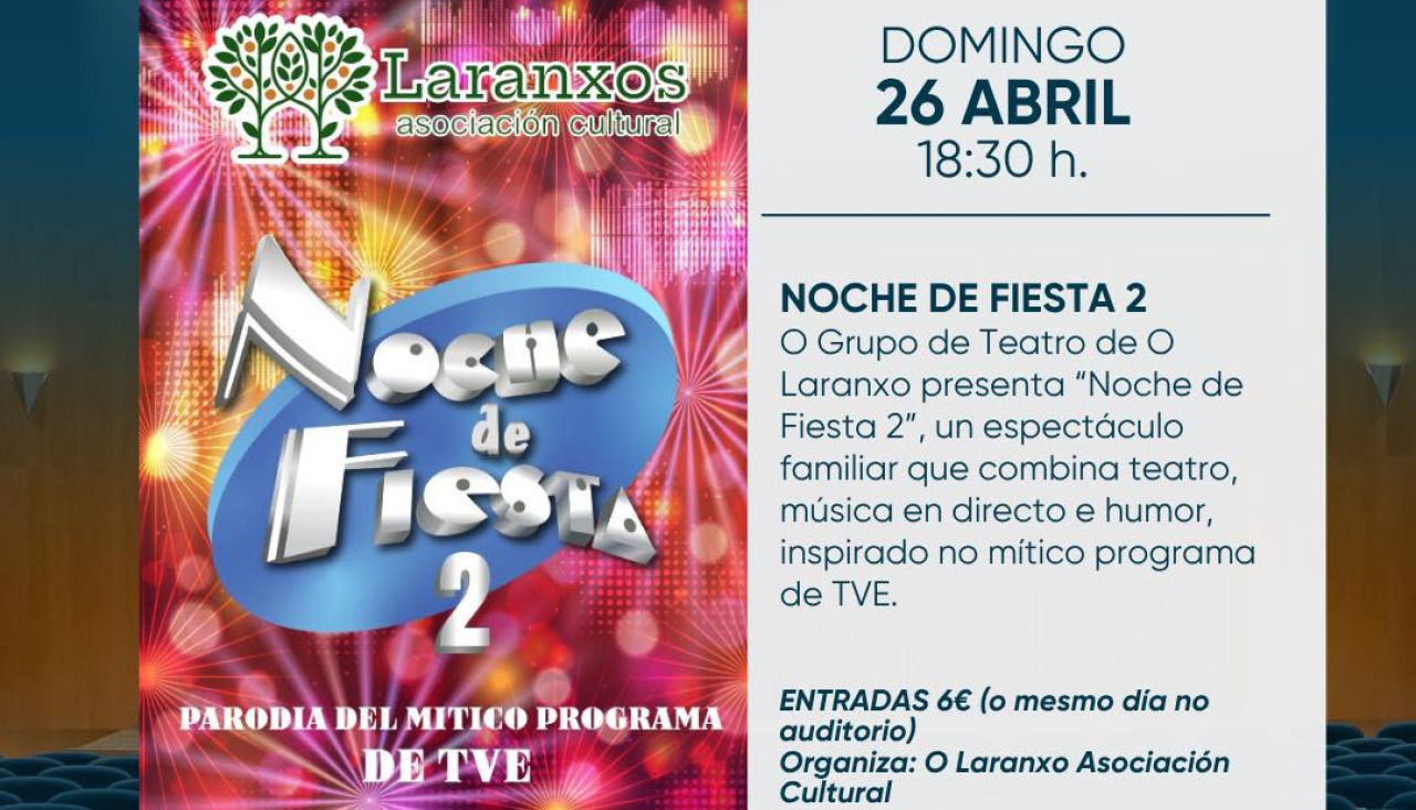 Cartel promocional del espectáculo Noche de Fiesta en Sanxenxo