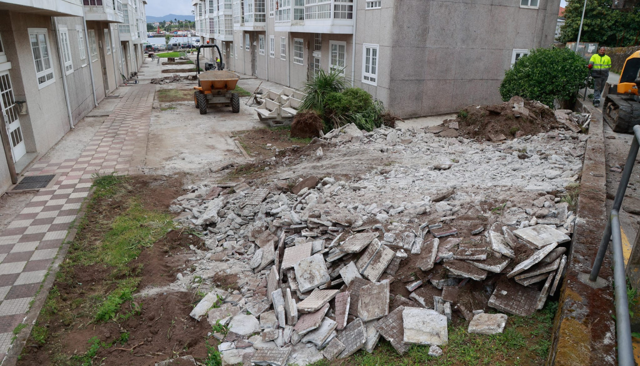 Ejecución de obras, hoy, en este céntrico enclave