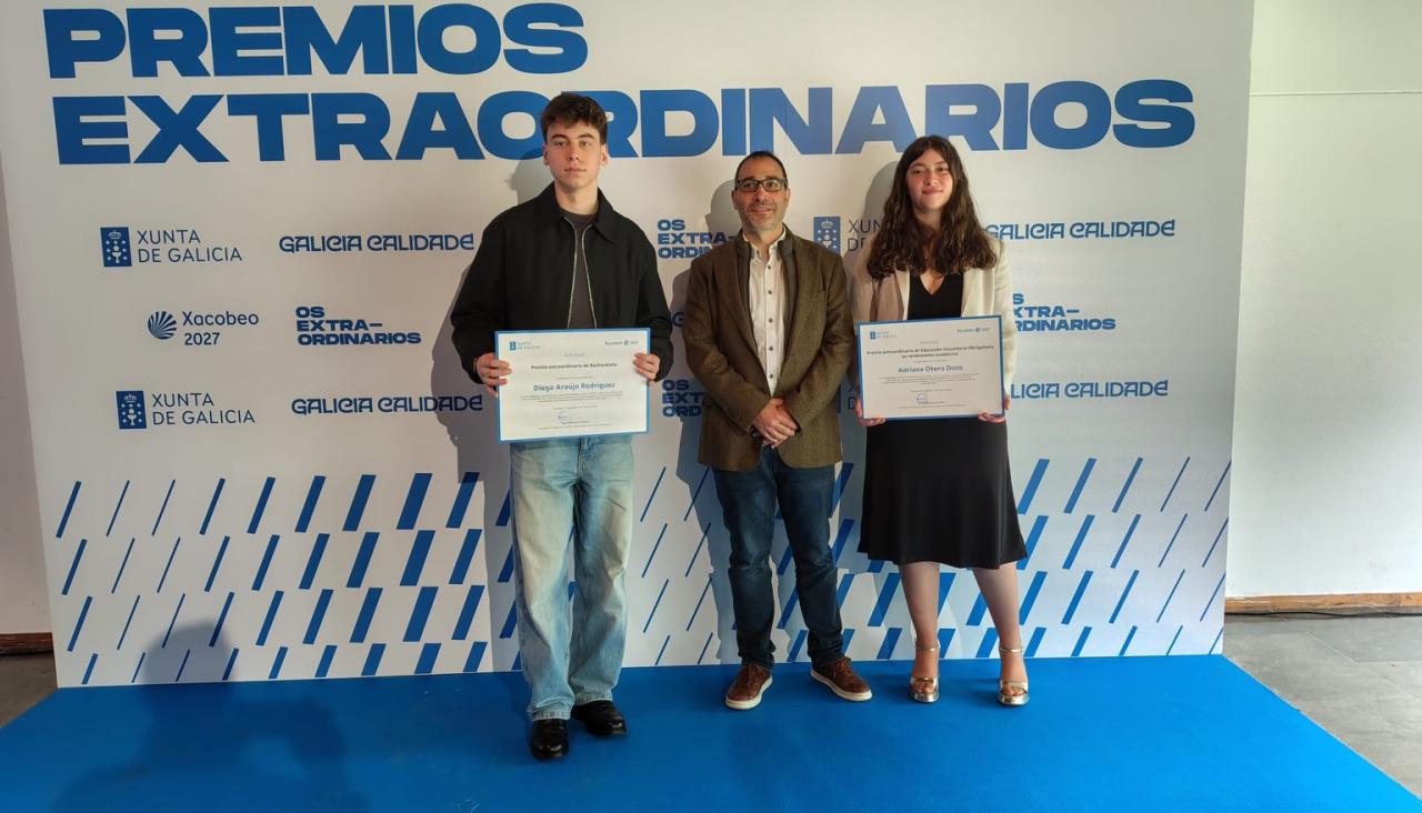 Diego Araújo y Adriana Otero, tras recibir el reconocimiento | Cedida