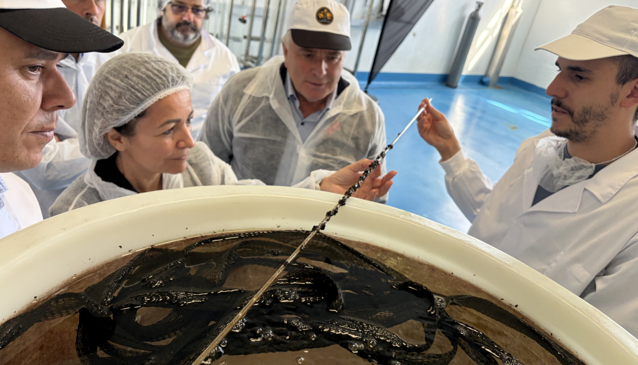 Marta Villaverde pudo conocer la planta de cocción de Opmega en sus instalaciones en el lugar de Esteiro, en Boiro