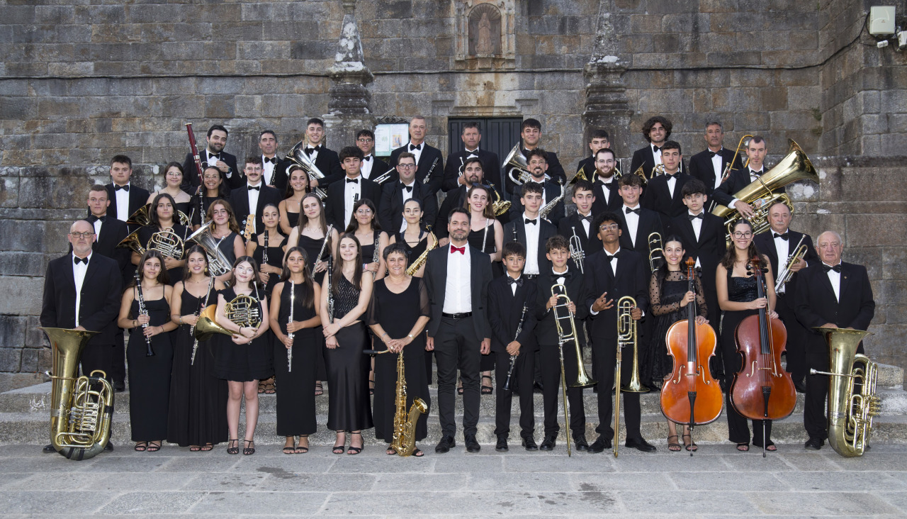 A formación bandística, nunha imaxe tomada na localidade