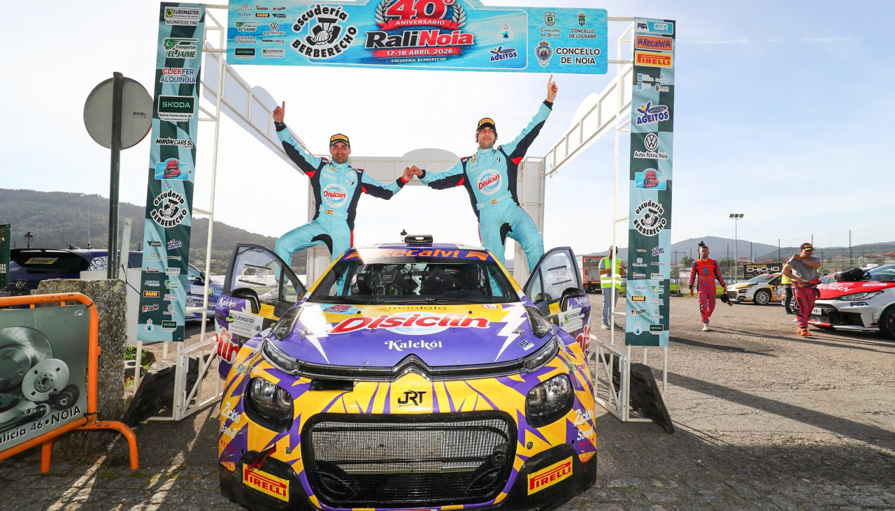 Berdomás y Mirón, a los mandos del Citroën C3 Rally2, ganaron en abril el 40º Rali de Noia
