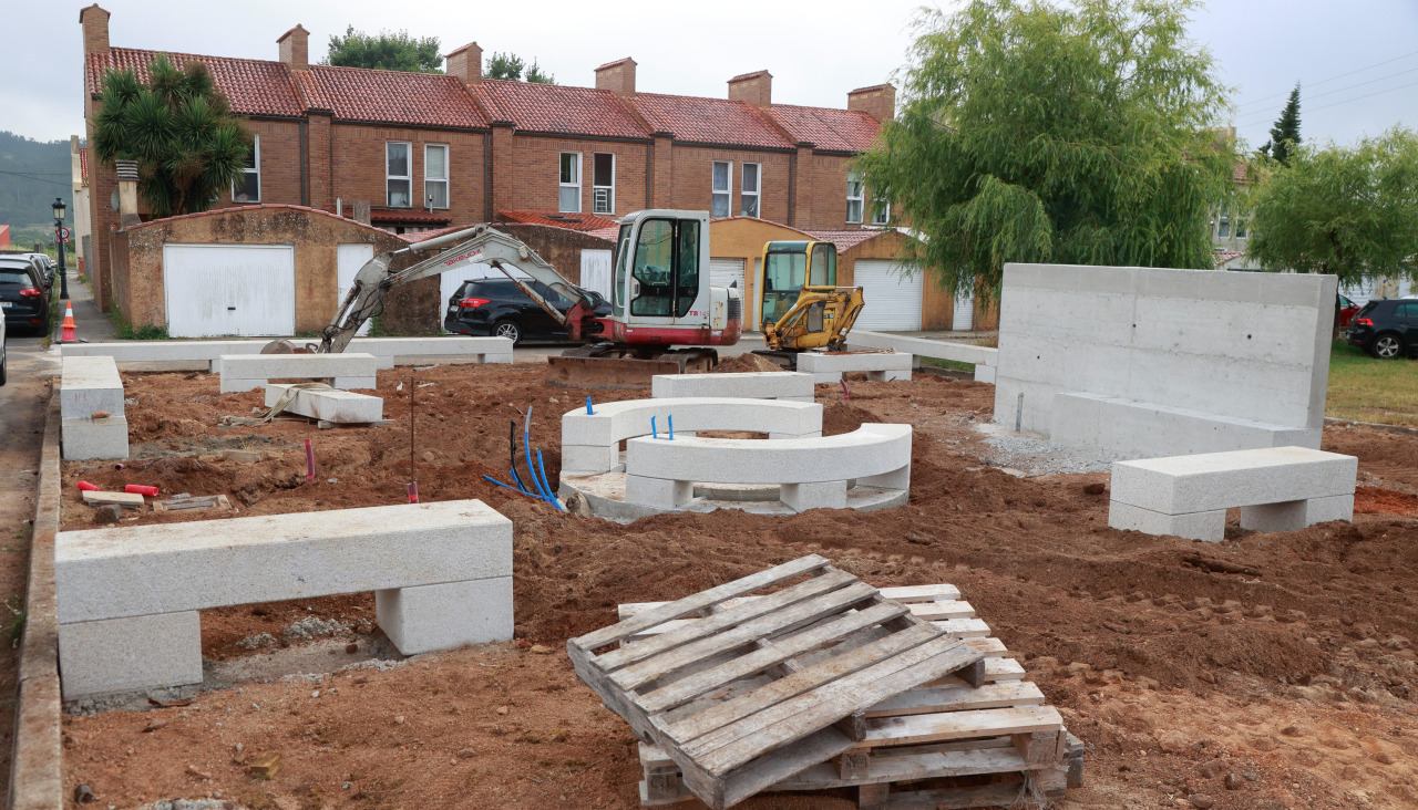Obras en el Parque Termal de As Lombas, en Catoira
