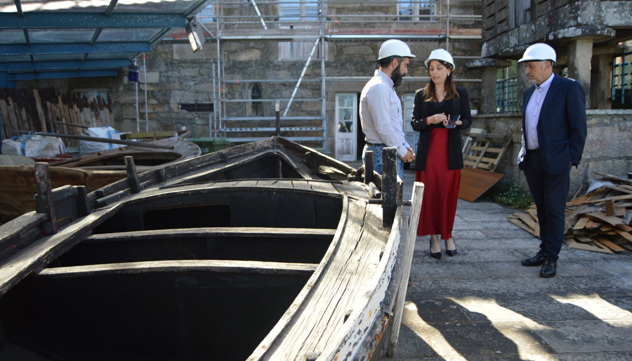 Bustelo, Cachafeiro y Vidal visitaron las obras en el edificio del Museo do Mar