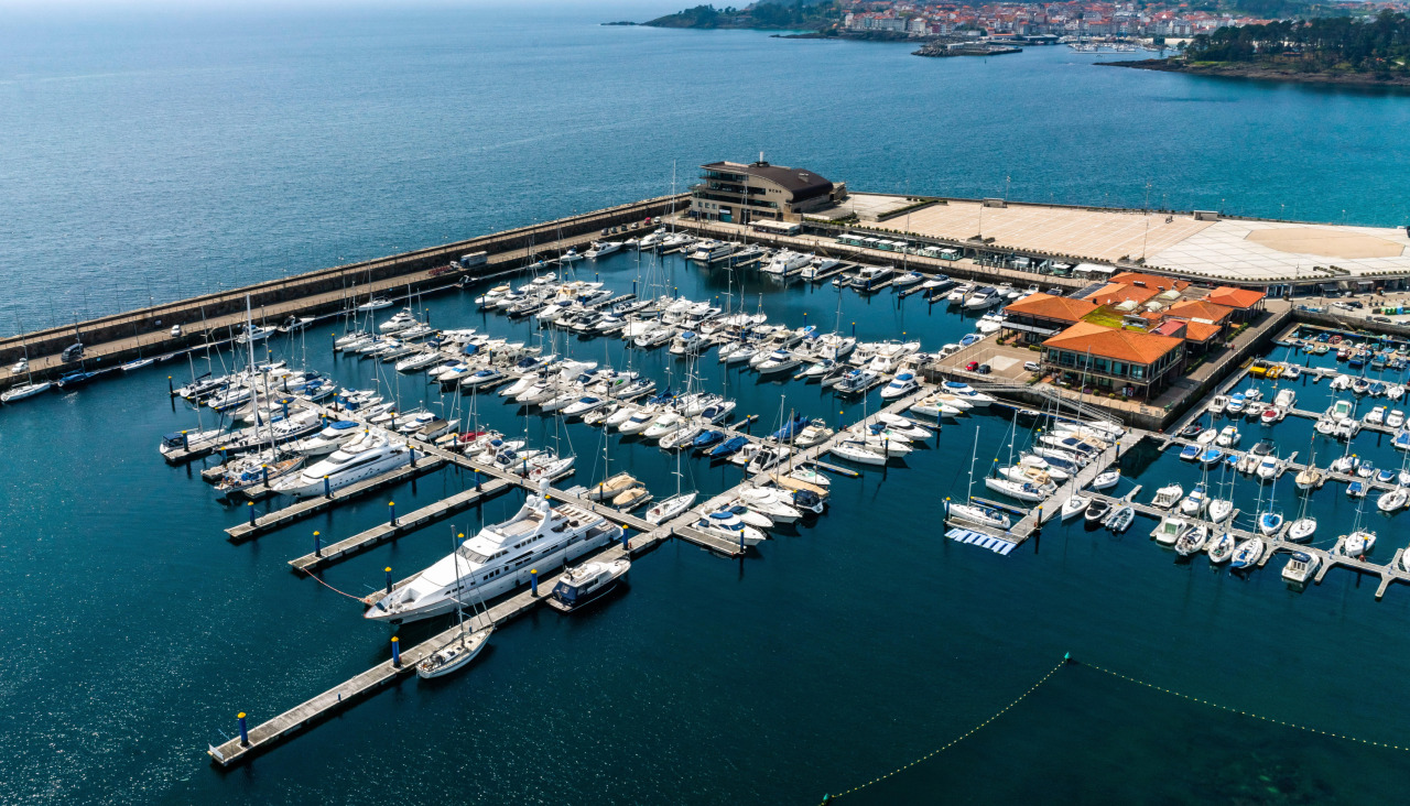 Imagen aérea de parte del Puerto Deportivo Juan Carlos I de Sanxenxo