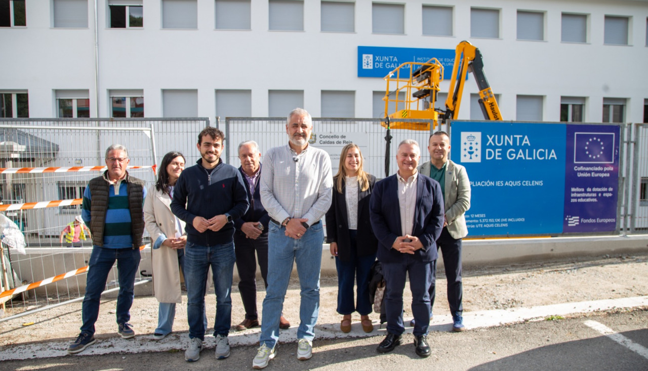 Diputados del PPdeG en el IES Aquis Celenis de Caldas