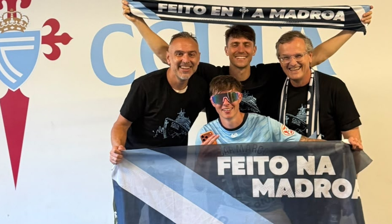 David Sierra, Dani Vila y Rubén Domínguez, junto a Óscar Marcos, representan la amplia cuota arousana en el éxito sin precedentes del filial celeste