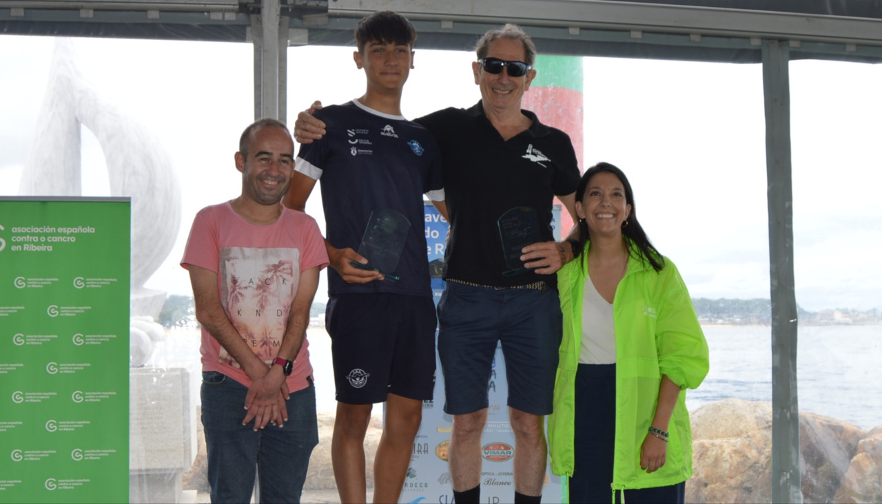 David Antonio Emilian Bacaoanu, del Club Natación Riveira, y Alejandro Ros Rosillo, del Club Náutico de Vigo Rías Baixas, fueron los participantes más joven y veterano que se dieron cita en la prueba
