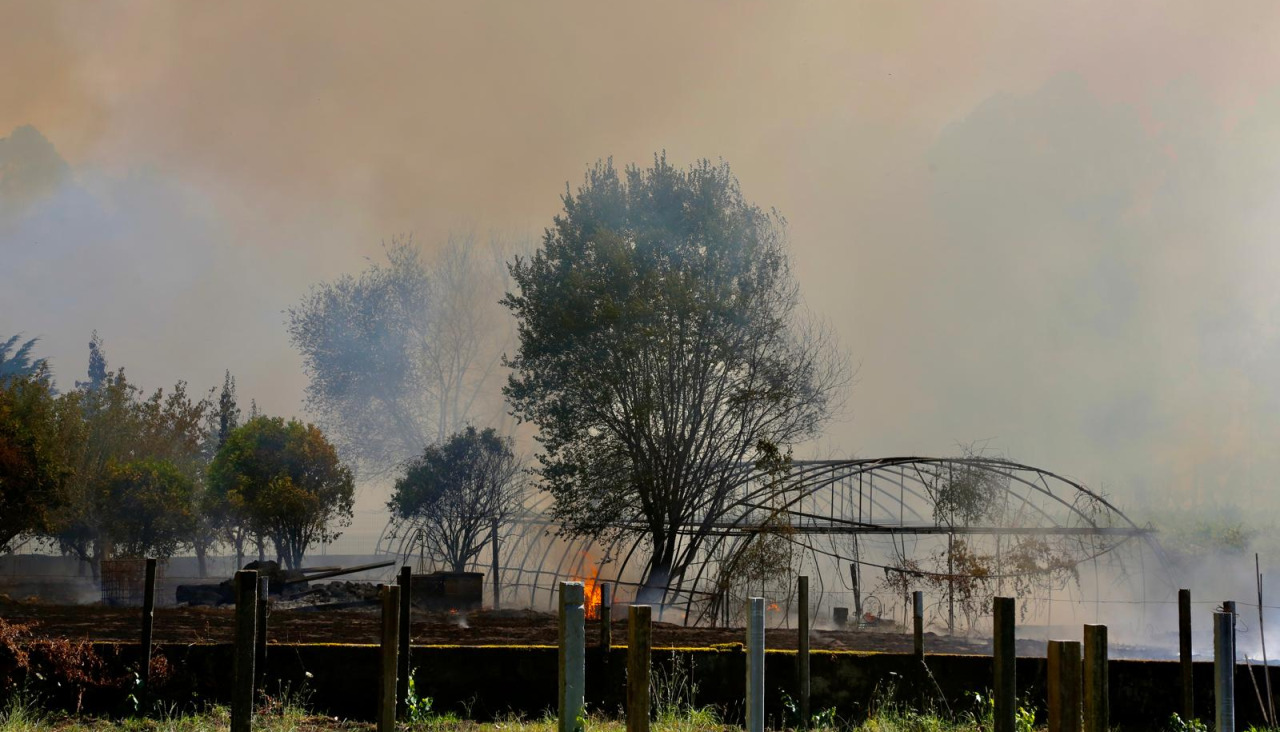Una de las estructuras afectadas en el incendio de Vilanova