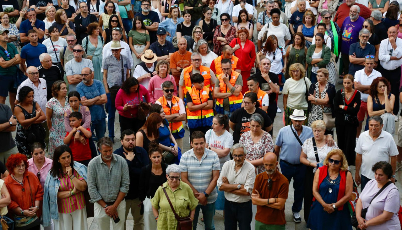 La protesta fue en la Praza de Galicia