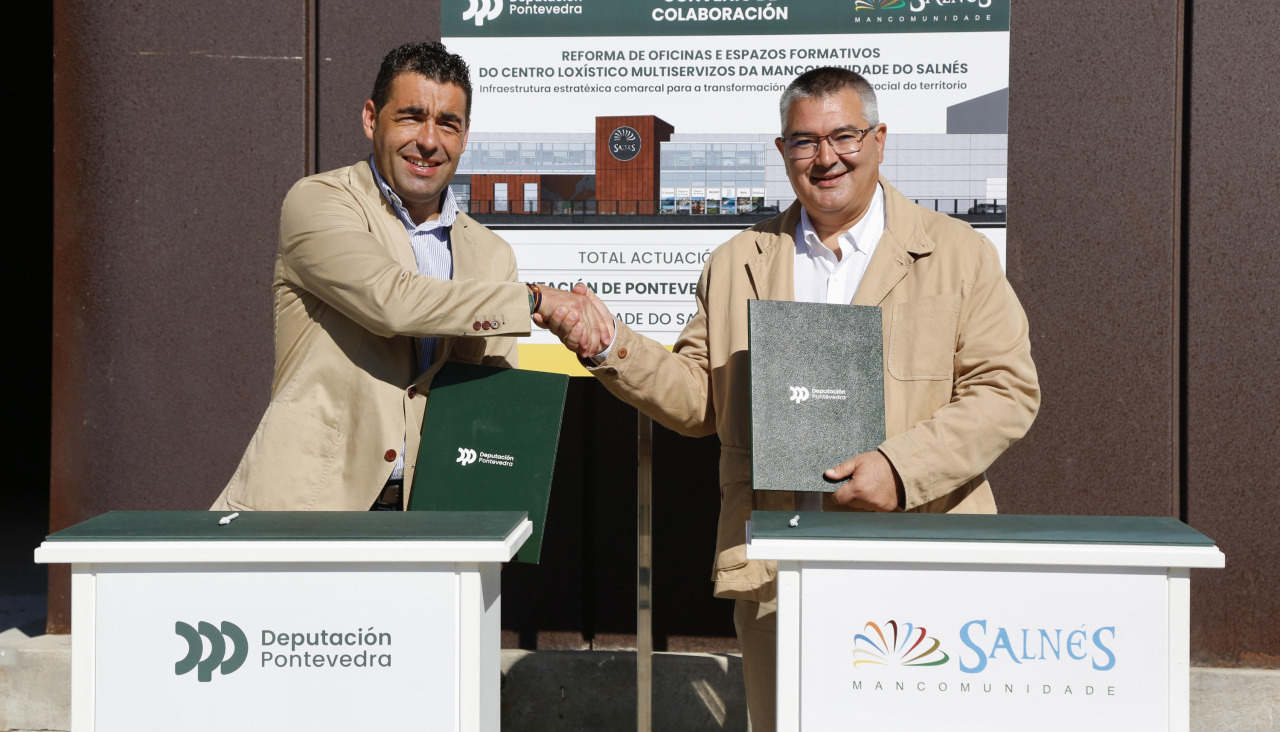 El presidente de la Diputación, Luis López, y el de la Mancomunidad, David Castro