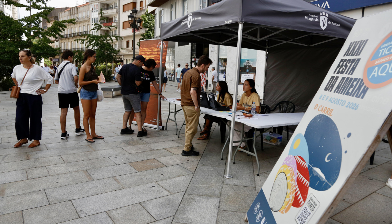 El puesto habilitado en la Plaza de Galicia