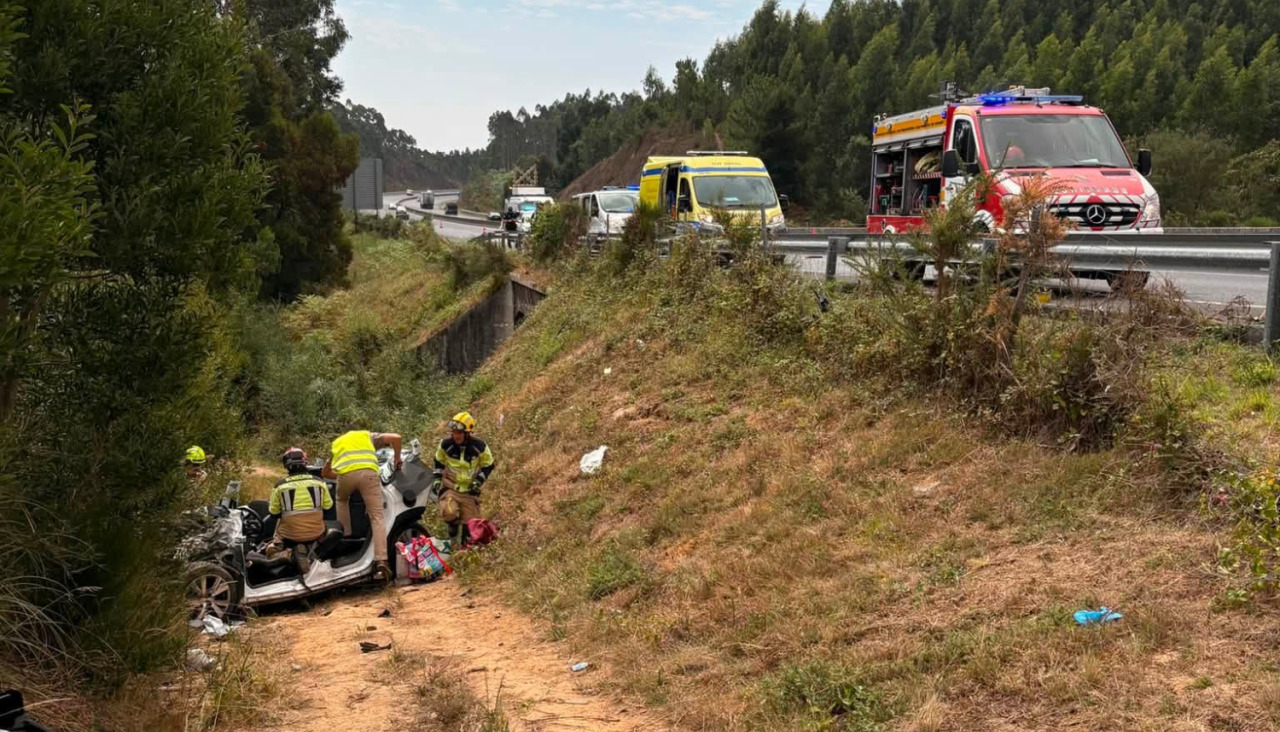 El turismo tras salirse de la vía