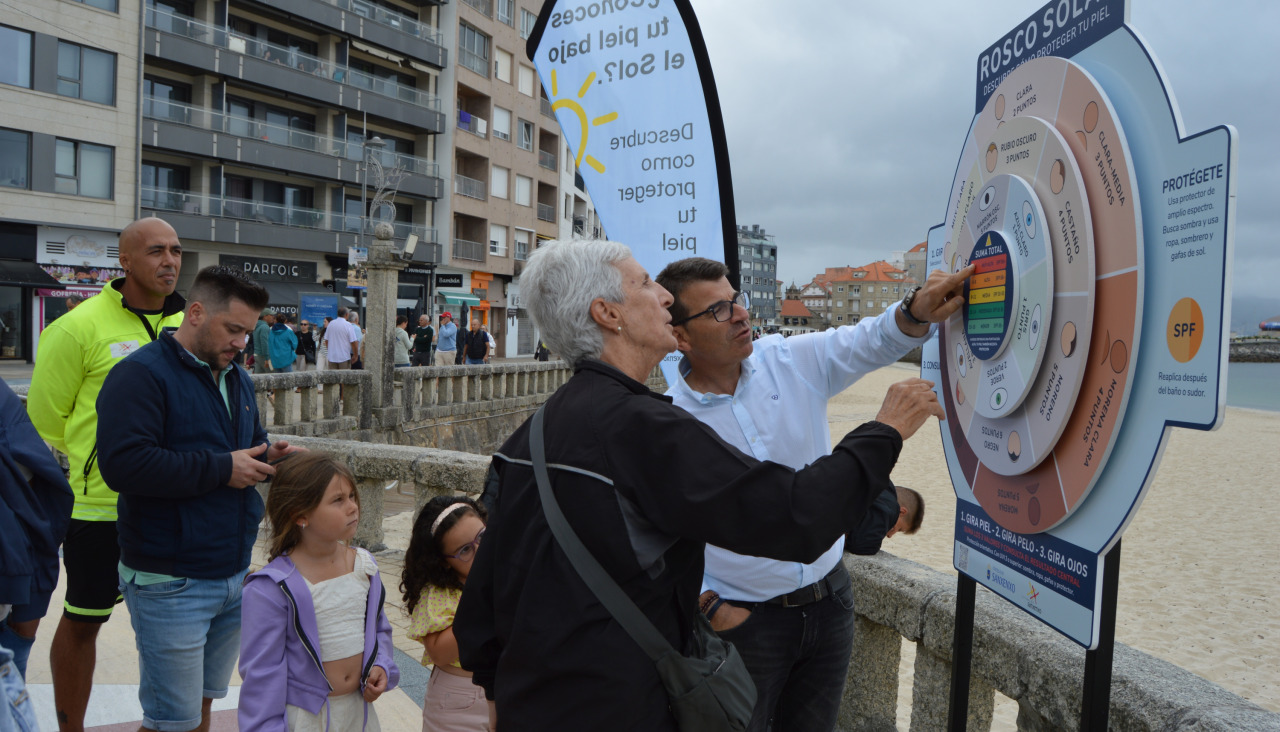Sanxenxo instala en Silgar un panel para recomendar el factor solar más adecuado
