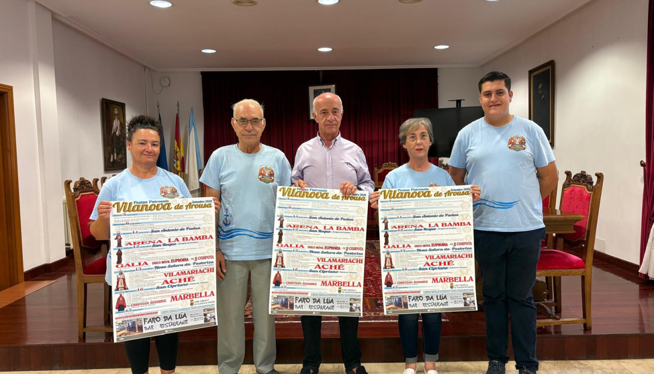 Representantes do grupo promotor e o alcalde, Gonzalo Durán, presentaron o cartel