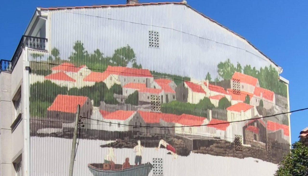 La vista del barrio de Confín desde el mar de Peralto a principio de los años 40
