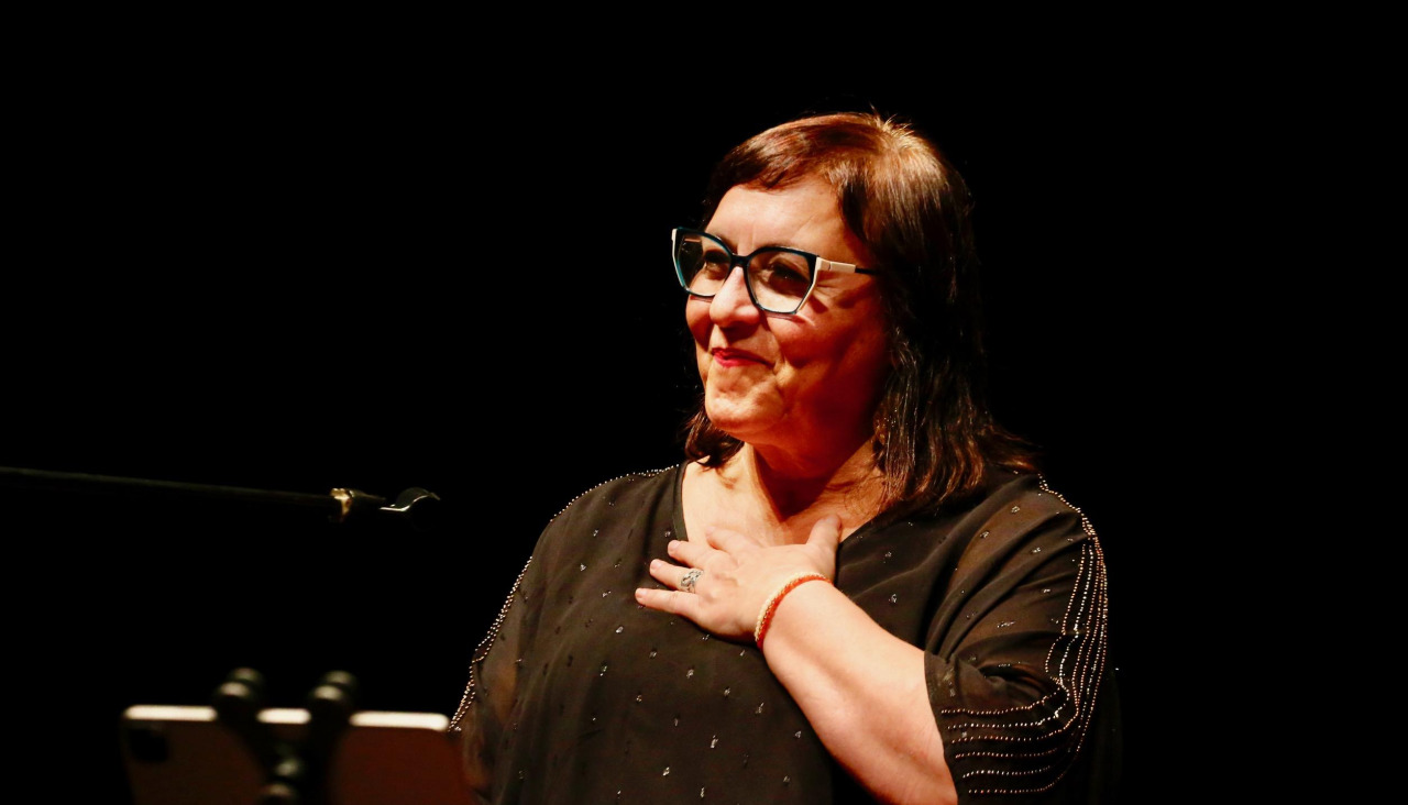 Uxía en un concierto en O Salnés