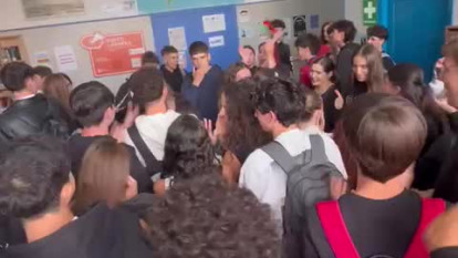 Protesta alumnos bachillerato n1 Ribeira