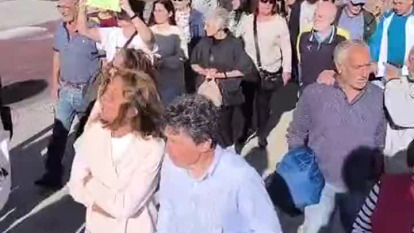 Manifestación en contra de las obras en la barandilla de Silgar